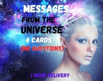 Messages from the Universe, 4 Advice cards, What do you need to know right now?, 1 Hour Delivery, Same Day