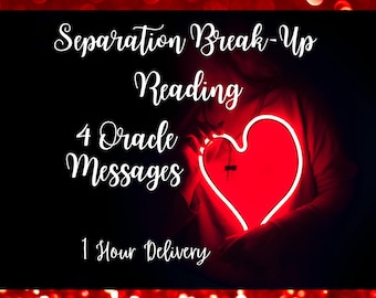 Separation Oracle Reading, No Contact, 4 Oracle Cards, Self Explanatory, Reading, 1 Hour Delivery, Same Day