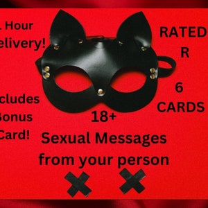 Sexual Messages from your person, 18+ reading, Sexual fantasies, Spicy Reading, Erotic Messages, 1 Hour Delivery 6 Cards Includes Bonus card