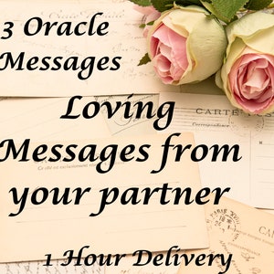 Loving Messages from your Partner, Sweet Messages, 3 Card Oracle Messages, Words Unspoken, Soulmate, Twin-flame, Spouse,1 Hour Delivery!