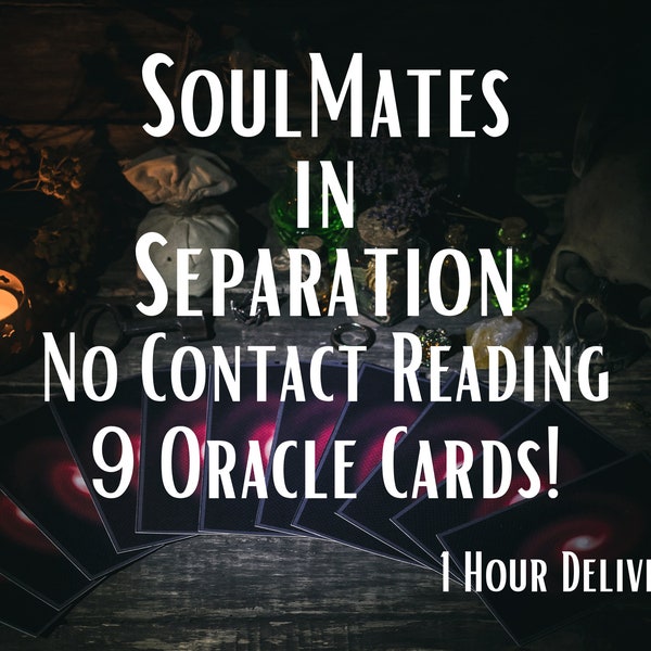 Soulmates in Separation- What are they thinking? Reconciliation? -Hidden feelings - 9 Card Oracle Reading -Self Explanatory- 1 Hour Delivery