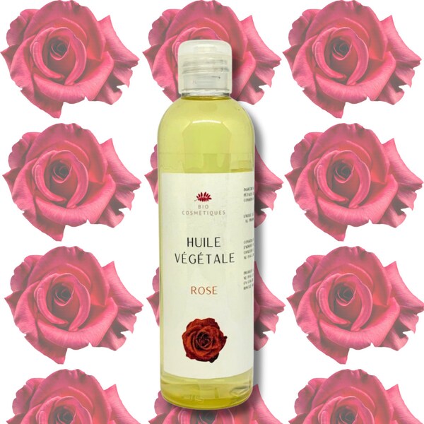 Huile de Rose 100 % vegetale huile de soin hydratante et anti age pour la peau le visage et le corps