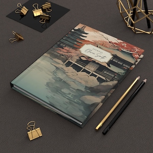 Personalized Japanese Pagoda Journal, Mount Fuji Travel Diary, Zen Meditation Notebook Keepsake Gift for Vacation, Daily Vacation Diary