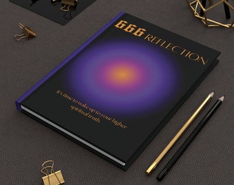 666 Angel Number Aura Hardcover Matte Lined Notebook, Angel Core Aesthetic, 5x8 Notebook, Affirmation Manifest Journal, Wellness Diary gift
