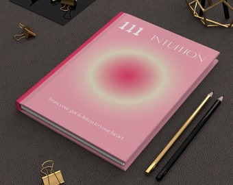 111 Angel Number Aura Hardcover Matte Lined Notebook, Angel Core Aesthetic, 5x8 Notebook, Affirmation Manifest Journal, Wellness Diary gift