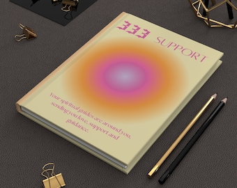 333 Angel Number Aura Hardcover Matte Lined Notebook, Angel Core Aesthetic, 5x8 Notebook, Affirmation Manifest Journal, Wellness Diary gift