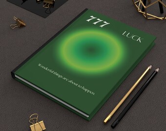 777 Angel Number Aura Hardcover Matte Lined Notebook, Angel Core Aesthetic, 5x8 Notebook, Affirmation Manifest Journal, Wellness Diary gift
