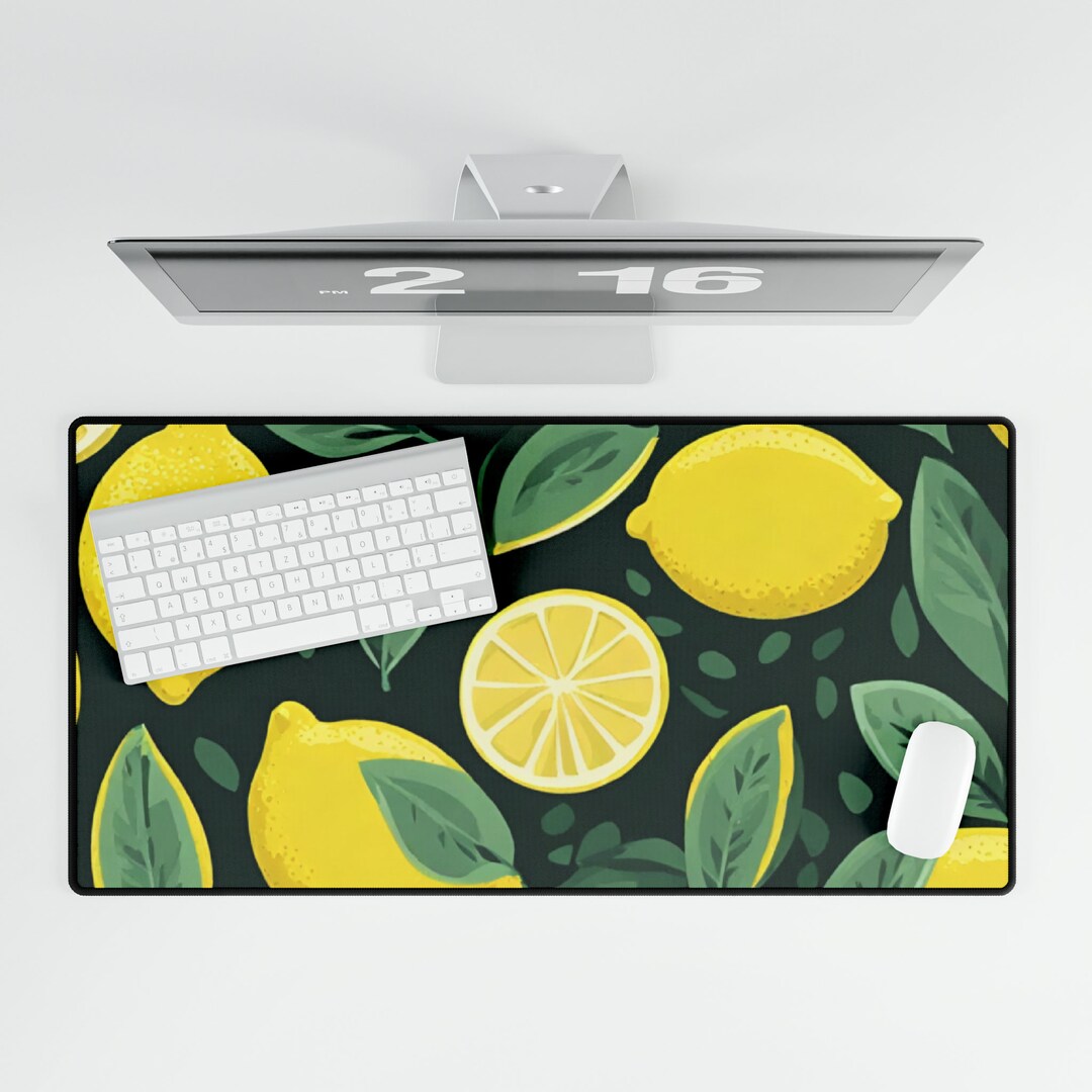 Cute Lemon Slices Desk Mat, Citrus Fruity Desk Pad, Summer Colorful ...