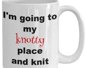 Knit mug, knit, knotty place, gift mug, coffee mug