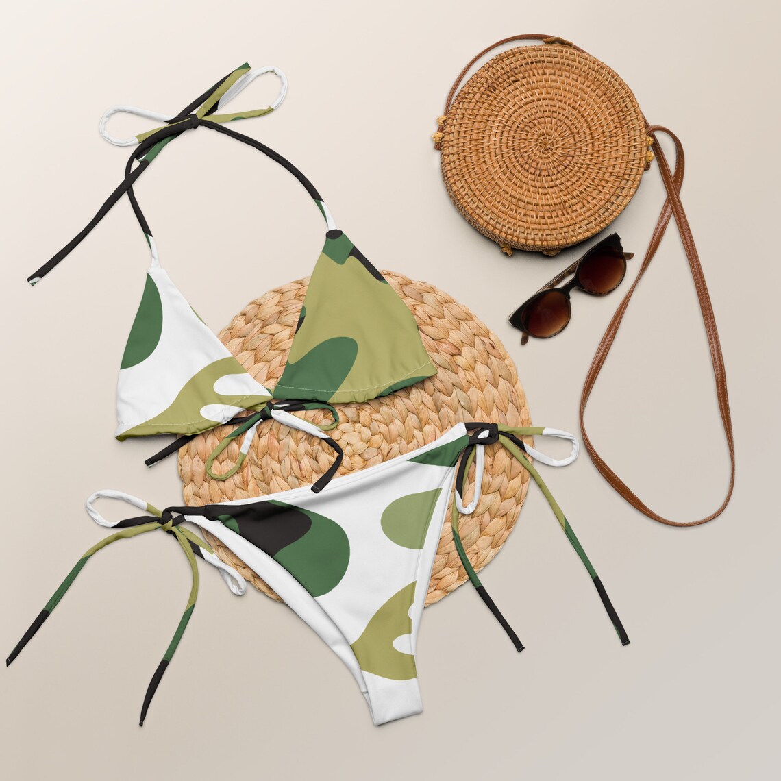 All-over Print Recycled String Bikini - Etsy