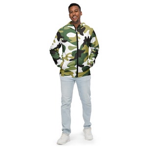 Unisex windbreaker, camouflage windbreaker, Down N Dirty in the D Windbreaker