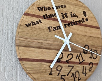 Wooden wall clock, retirement gift, gift for grandparents, wall decoration