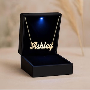 Custom Name Necklace, Christmas Gift for Her, Gold Plated Name Necklace, Personalized Name Necklace, Birthday Gift, Christmas Gift, AT78