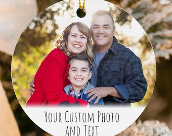 Custom Photo Ornament, Personalized Christmas Keepsake, Family Holiday Gift, Personalized Gifts, Christmas Ceramic or Acrylic Ornament