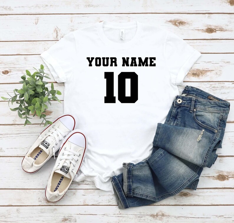 Custom Sports Tshirt Front Back Name and Numberyour Team Etsy