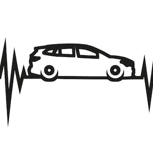 DOWNLOAD SVG | Skoda Enyaq iV | Heartbeat Sticker Silhouette Plott