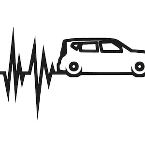 DOWNLOAD SVG PDF | Kia E-Soul | Heartbeat Sticker Silhouette Plott