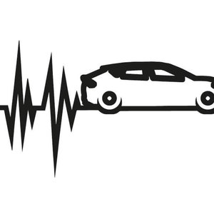 DOWNLOAD SVG PDF | Kia EV6 | Heartbeat sticker silhouette plott | different colors
