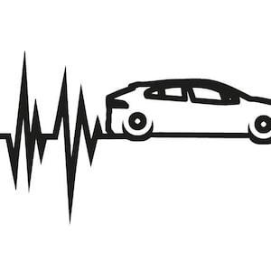 DOWNLOAD svg PDF | Jaguar I-PACE | Heartbeat Sticker Silhouette Plott