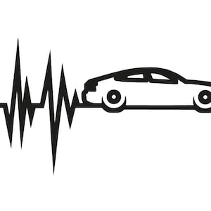 DOWNLOAD svg PDF | Audi E-tron GT | Heartbeat sticker silhouette plot | different colors