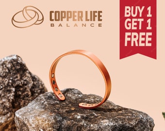 Pure Copper Magnetic Bracelet: Unisex Open Cuff