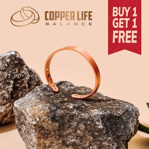 Koperen armband met krachtige magneten, 100% puur koper, perfect cadeau, uniseks