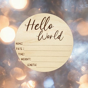 Hello World Baby Birth Announcement Sign