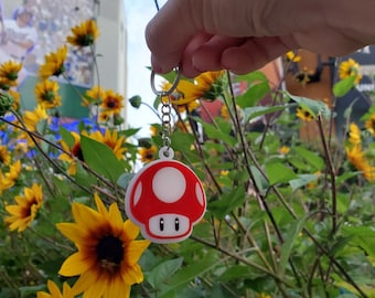 Super Mario Roter Pilz 3D Schlüsselanhänger