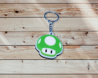 Super Mario Green Mushroom 3D Keychain