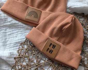 Hipster Beanie aus Rippstrickjersey