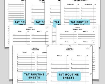 T&T Routine Planner Sheets | Trampoline, Double Mini and Tumbling Routine Prep