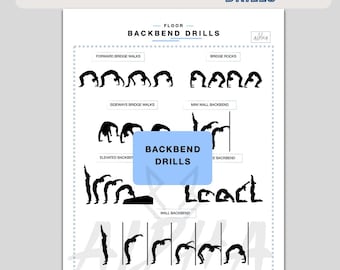 Backbend Drills Printable, Gymnastics Training Sheet, Gymnastics Printable, Dance Drill printable, Gymnastics drills printable