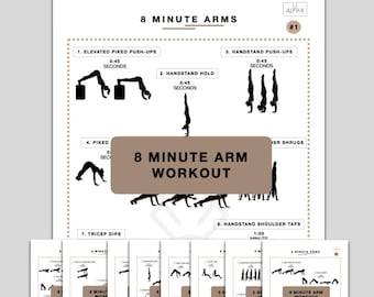 8 Minute Arm Exercise Sheets, Gymnastics Training Sheet, Gymnastics Conditioning Printable,  Gymnastics drills printable