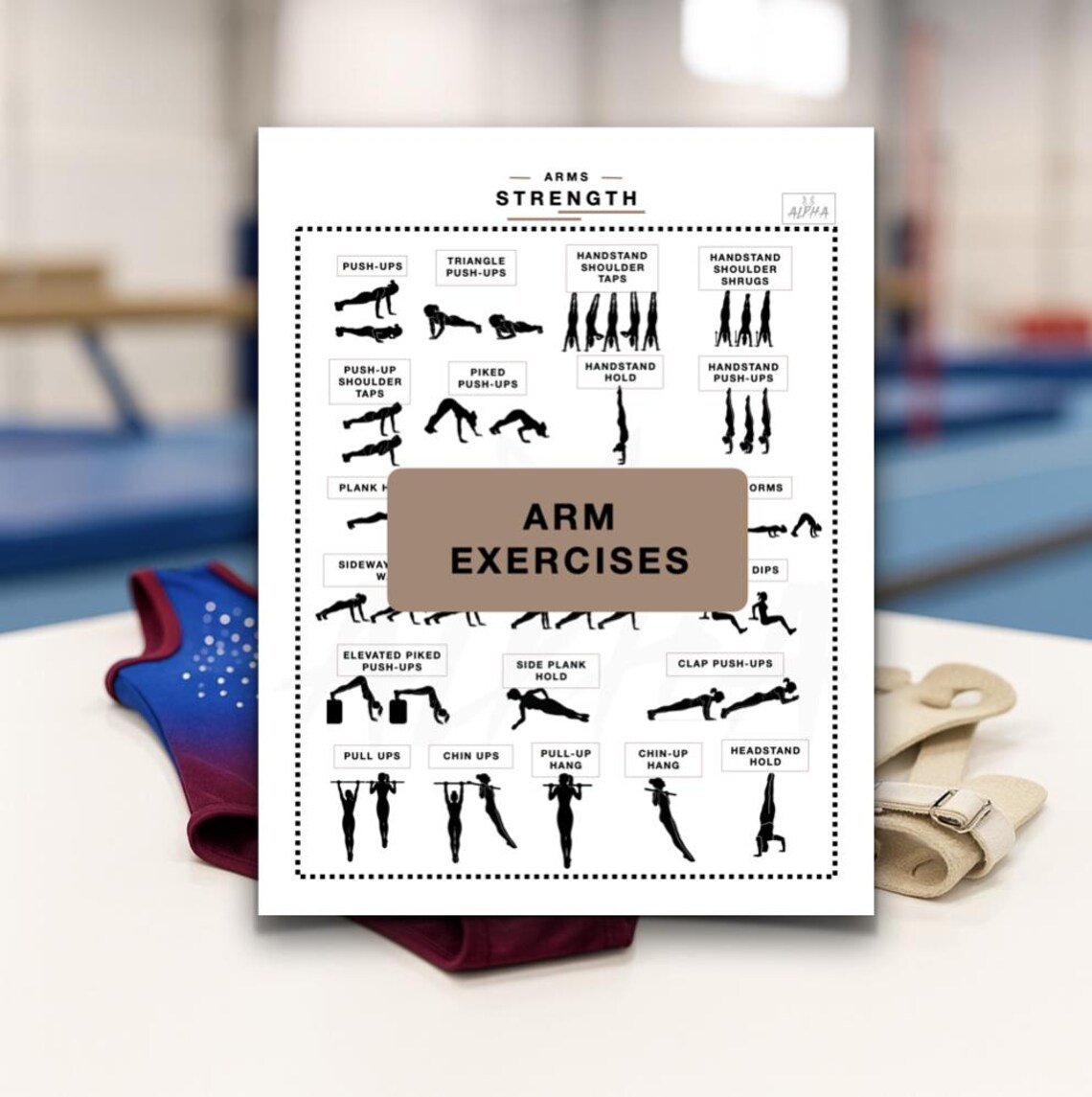 Exercise Sheet Rioom Arm Exercises Sheet, Gymnastics Training Sheet, Gymnastics Conditioning ...