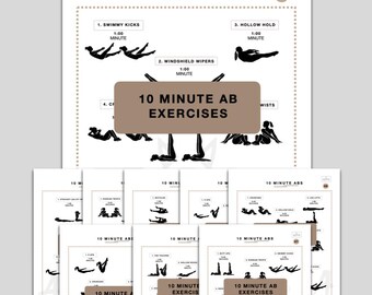 10 Minute Ab Exercise Sheets, Gymnastics Training Sheet, Gymnastics Conditioning Printable,  Gymnastics drills printable
