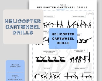 Helicopter Cartwheel Drills Printable, Dancer Training Sheet, Heli Cartwheel Dance Printable, Dance Drills, Gymnastics drills