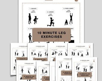 10 Minute Leg Exercise Sheets, Gymnastics Training Sheet, Gymnastics Conditioning Printable, Gymnastics drills printable