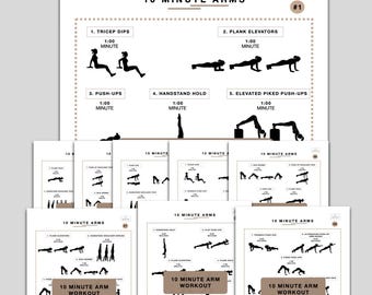 10 Minute Arm Exercise Sheets, Gymnastics Training Sheet, Gymnastics Conditioning Printable,  Gymnastics drills printable