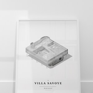 Villa Savoye . Architecture Drawing . Digital Download