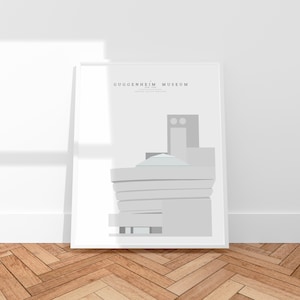 Frank LLoyd Wright. Guggenheim-Museum. Minimale Architektur Illustration. Digitaler Download