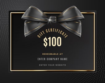 Black & Gold Luxury Gift Card | Voucher | Template | Editable