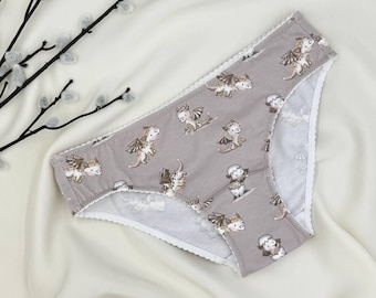 Braguitas Baby Dragon para niña: ropa interior de algodón suave OEKO-TEX® / Hechas a mano en el Reino Unido