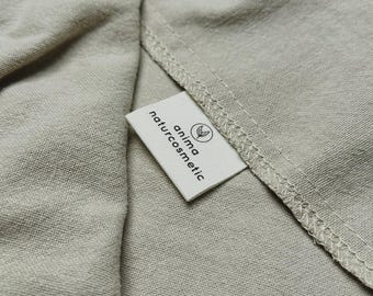 Etiquetas de algodón plegables personalizadas para artículos hechos a mano: etiquetas para pequeñas empresas, etiquetas de tela para marca
