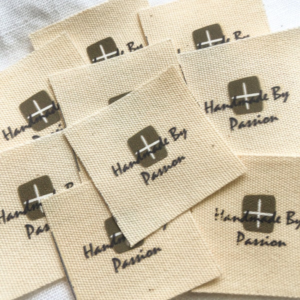 Square custom cotton labels , labels for handmade items, clothing logo tags, cotton clothing labels