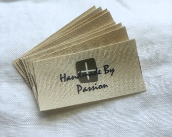 100 Pcs custom cotton labels , labels for handmade items, clothing logo tags, cotton clothing labels