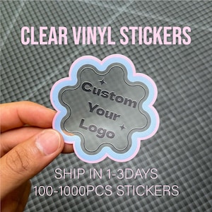 100-1000PCS Custom Clear Vinyl Stickers, Die Cut Stickers, Personalized Logo or Design