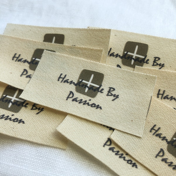 50 stuks op maat gemaakte katoenen labels, labels voor handgemaakte artikelen, kledinglogo-tags, katoenen kledinglabels