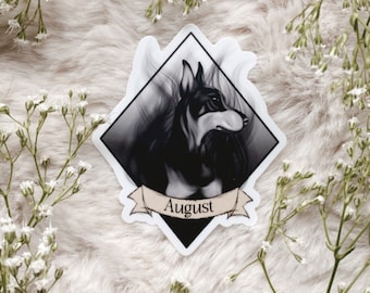 Shadow Pup | August Sticker | Dog Sticker | Bookish Sticker | Kindle Stickers