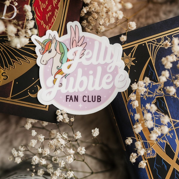 Jelly Jubilee Fan Club Sticker | CLEAR Sticker | Crescent City Sticker | Sarah J Maas | SJM | Bookish Sticker | Kindle Stickers | HOSAB |