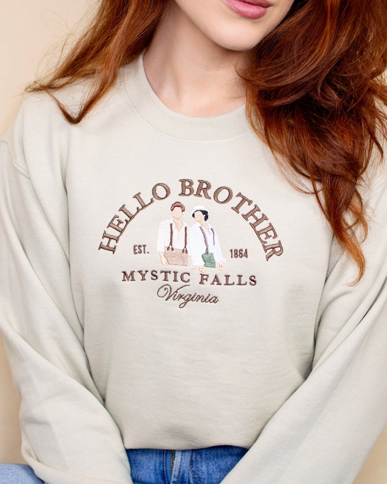 Hello brother sweatshirt / vampire diaries sweatshirt / vampire diaries sweatshirt / hello brother / vampire diaries / vampire diaries Beige